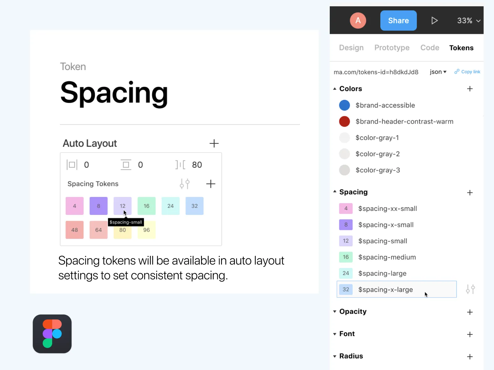 Spacing tokens in Figma