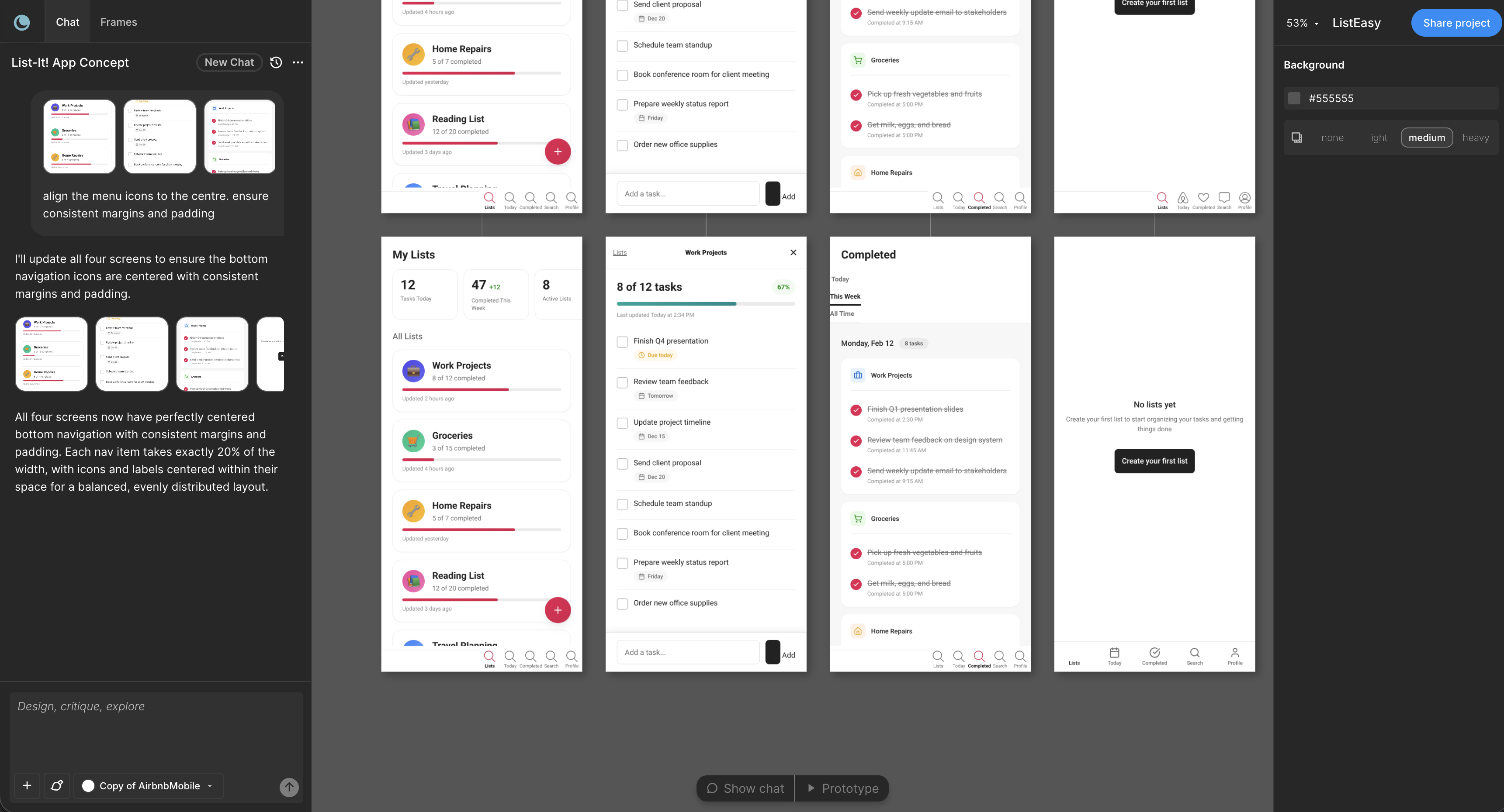 Iterating on the generated prototype