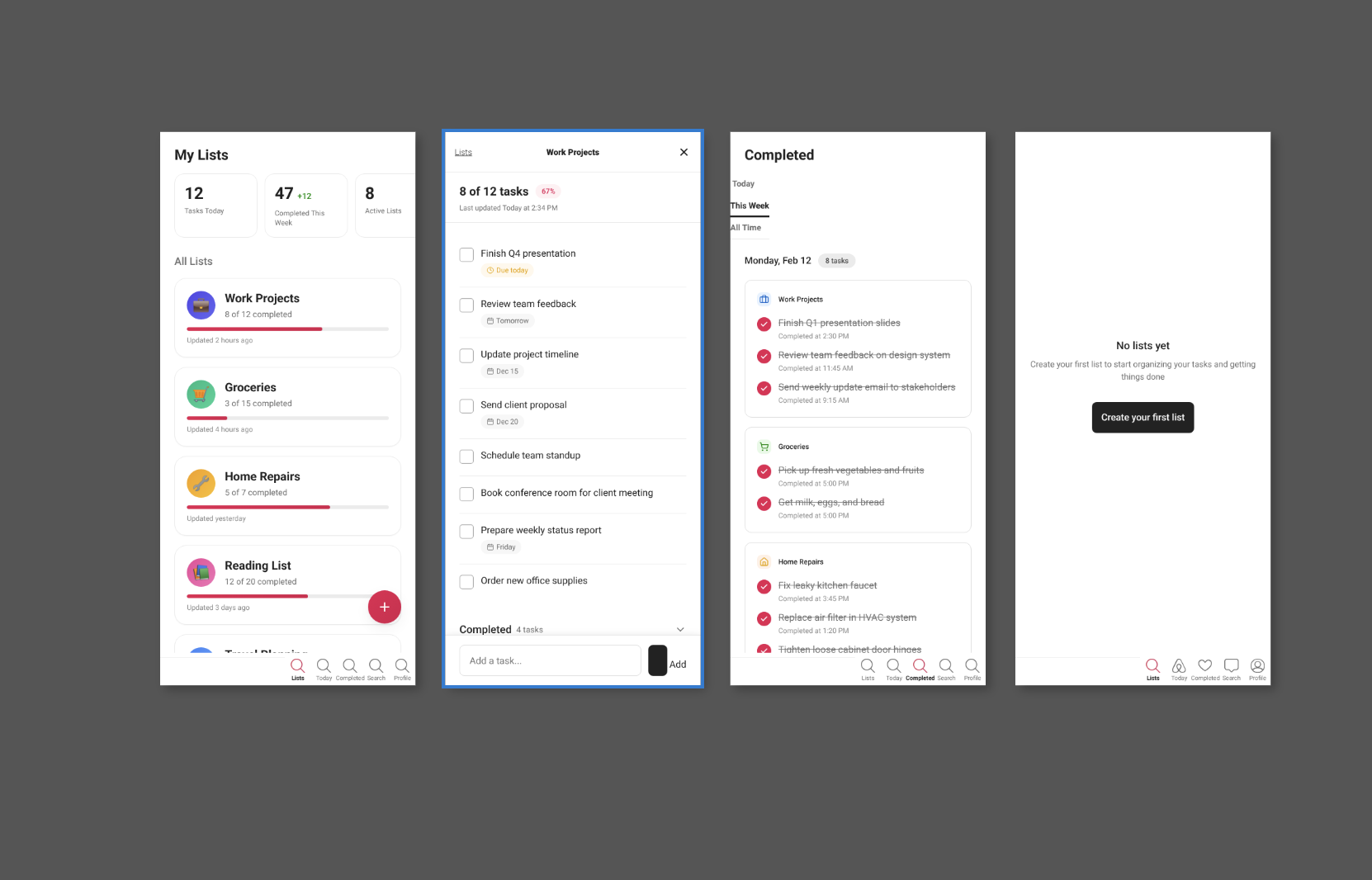 Detailed screen view