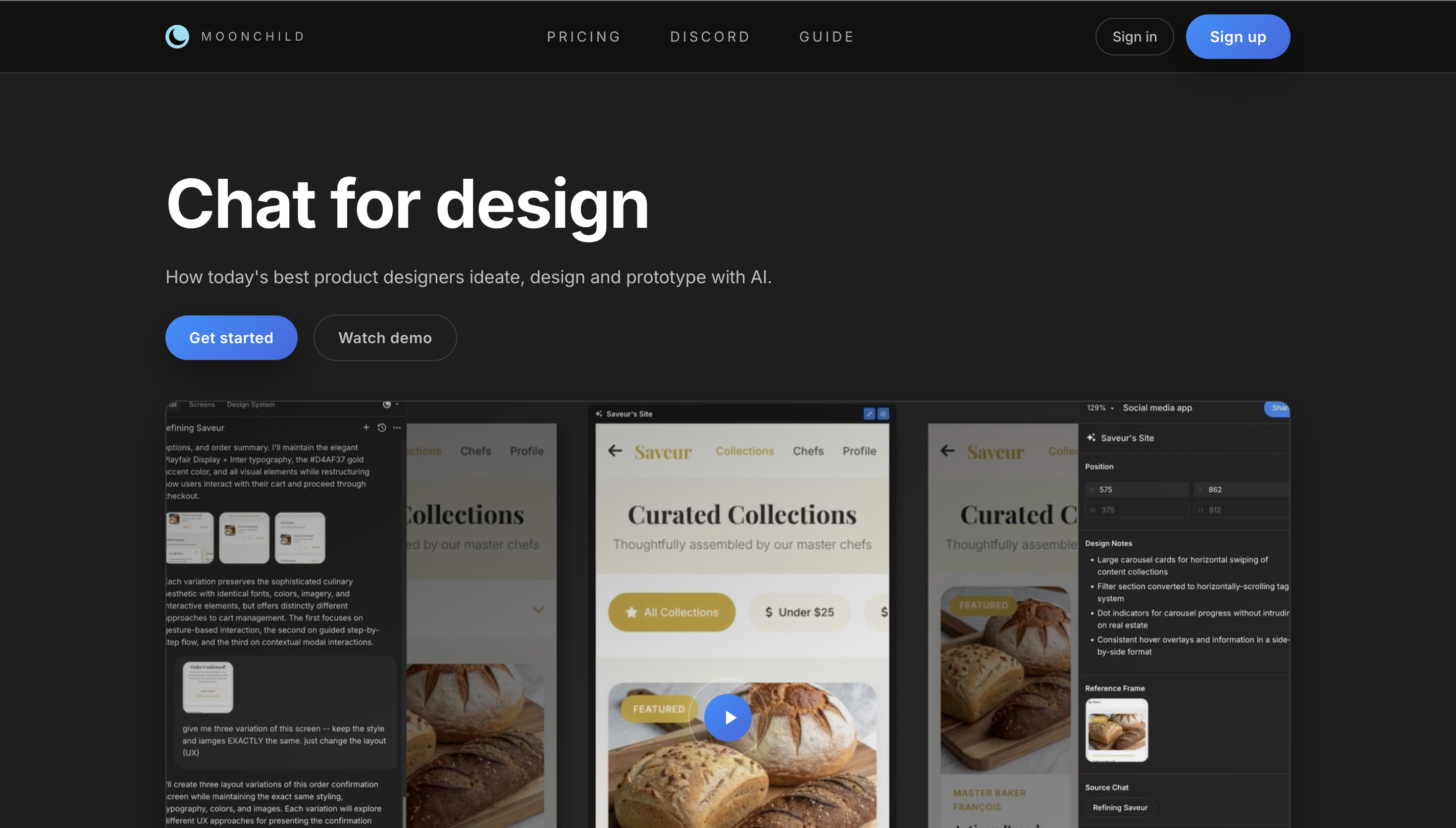 Moonchild generates visual design output