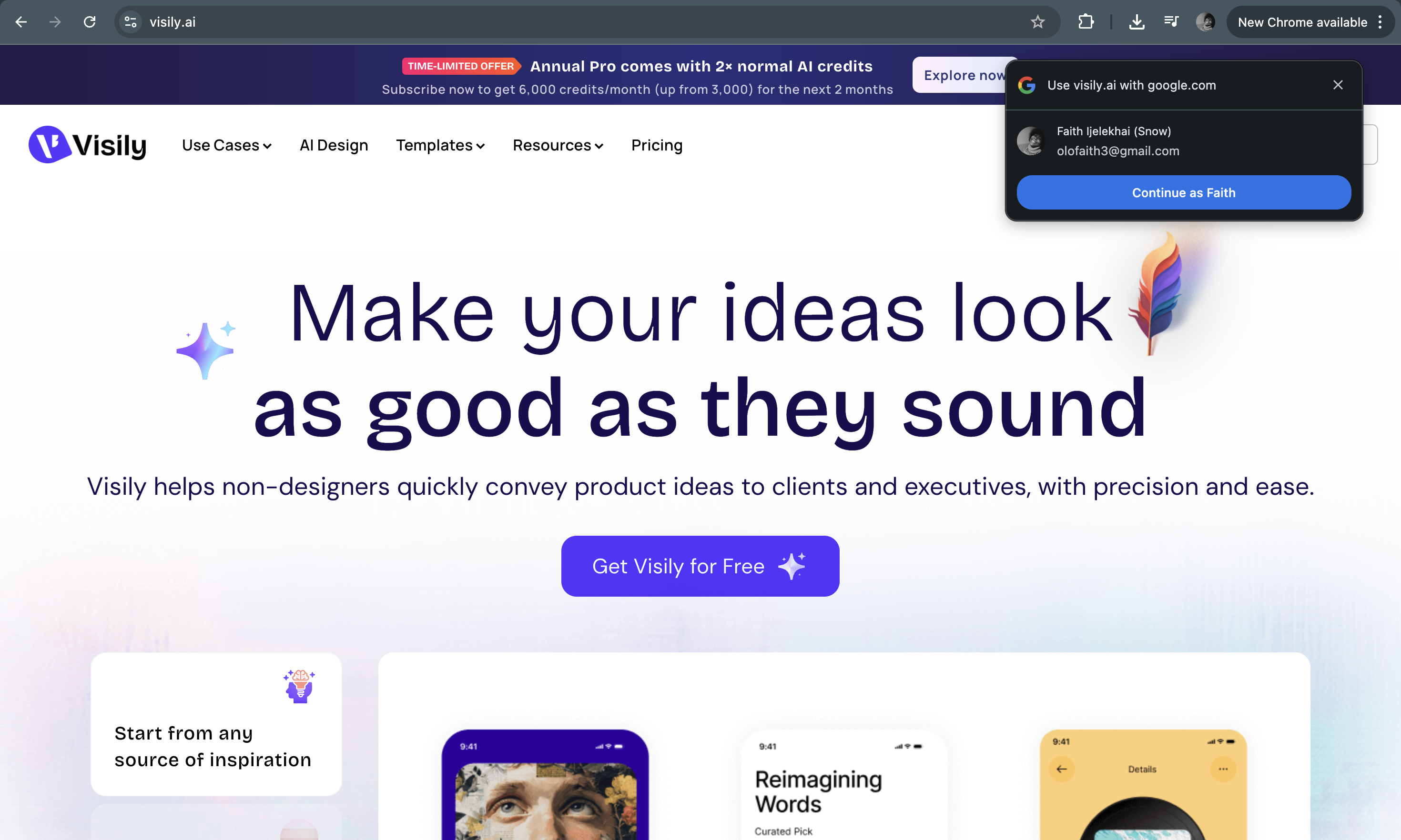 Visily for quick wireframes